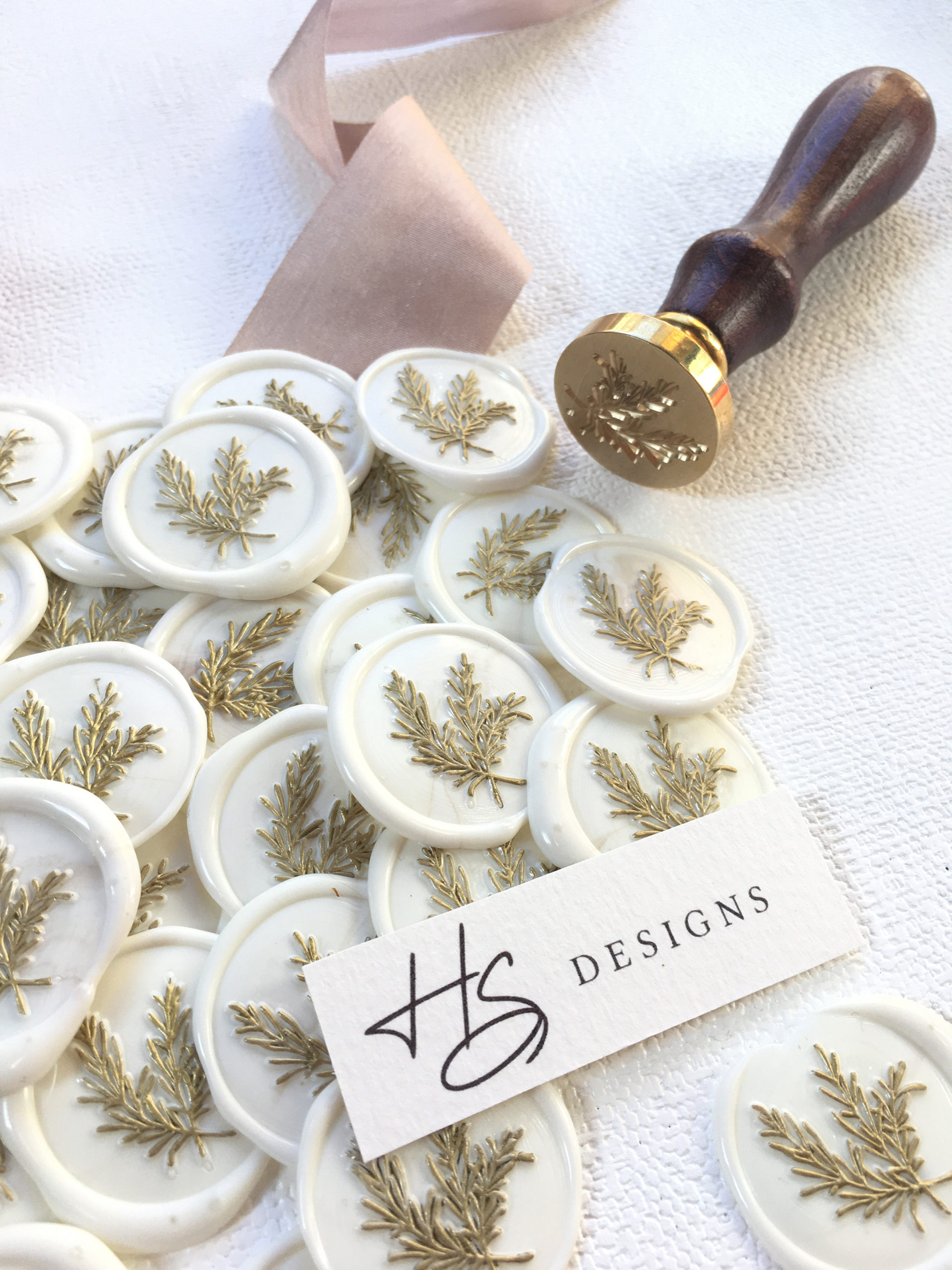 White Self Adhesive Wax Seals - Hello Snowflake Designs