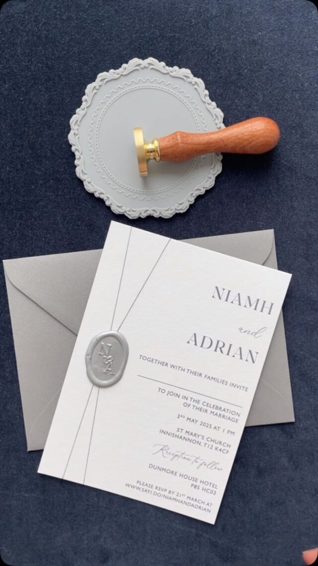 Big congrats to Niamh and Adrian who were married today. Their lovely invitation used a personalised wax seal in silver to hold a twine wrap.

Bride @niamhoshea29 

#invitationdesign #invitationdesiger #weddinginvitations #weddinginvitation #weddinginvites #weddinginvite #weddinginvitationcard #weddinginvitationsuite #weddinginvitationdesign #weddinginviteinspiration #weddinginvitesupplier #weddinginvitationsdesigner #weddinginvitationideas #weddingstationery #weddingstationerydesign #weddingstationerydesigner #weddingstationeryideas #shesaidyes #gettingmarried #gettingmarriedsoon