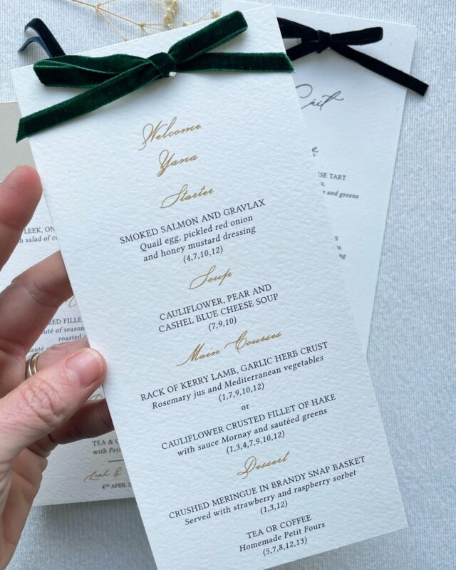 Congratulations to Vicky and Dave who recently got married at the beautiful Kilshane House. Their stationery colour palette was perfect for their venue!
-
Venue @kilshanehouse 
Bride @vler_87 

#weddingceremony #kilshanehouse #kilshanehousewedding #weddingstationery #dayofstationery #ceremonybooklets #weddingmenus #weddingtables #weddingtabledecor #weddingtablescape #irishbride #irishwedding #irishweddingvenue #marriedinireland #onefabday #weddingmenu #weddingmenus #weddingmenucard #WeddingMenuGoals #weddingmenuideas #weddingmenudesign