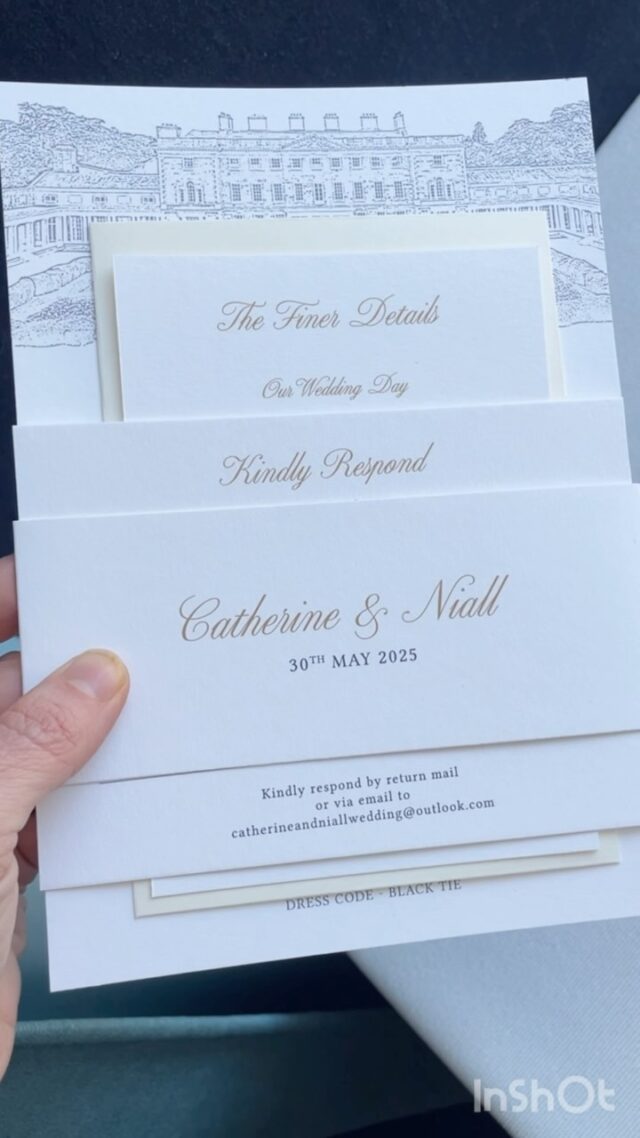Huge congratulations to Catherine and Niall who got married today at Carton House
-
It was a pleasure to work with you on all of your beautiful elegant style wedding stationery
-
With some last minute details and overnight deliveries, we got there in the end 🤍
- 
Best wishes to you both! 
-
Venue @cartonhouse.fairmont 

#weddingstationerydesign #weddinginvitations #weddinginvitationdesign #weddingstationery #weddinginvites #irishweddingvenue #irishbride #weddinginvitationsuite #onefabday #irishwedding #cartonhouse #cartonhousewedding #fairmontweddings