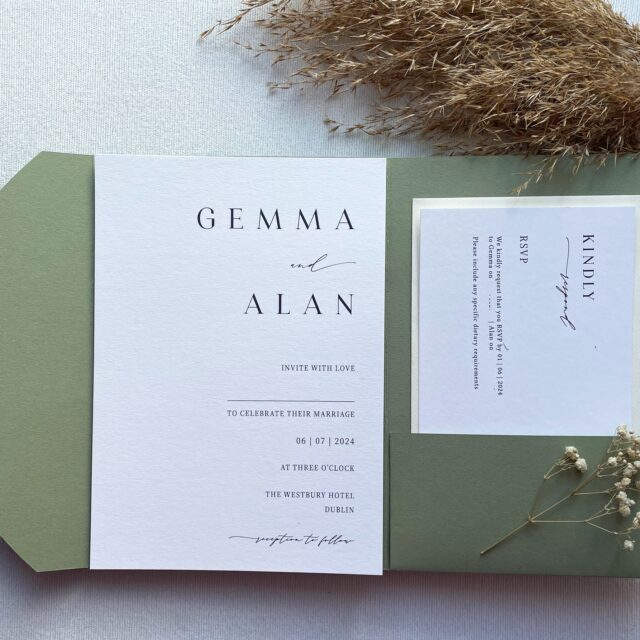 Some wedding invitation pocket ideas
-
Pockets can be made in lots of styles and sizes, which colour here is your favourite?
-
Get in touch to discuss pocket wedding invitation ideas
#weddinginvitationpockets #weddinginvitationdesign  #weddingstationerydesign #weddinginvitations #irishbride #weddinginvites #weddingstationery #onefabday #irishweddingvenue #irishwedding #marriedinireland #floralweddinginvitations #summerweddinginvitations #springweddinginvitations #summerbride #springwedding #summerwedding #onefabdfay #weddinginvitationinspiration #pastelweddinginvitations #irishsummerwedding